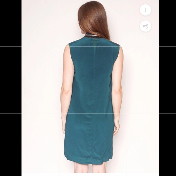 RAG & BONE Ribbed Neck Sleeveless Green Shift Dress Size L - Picture 8 of 16